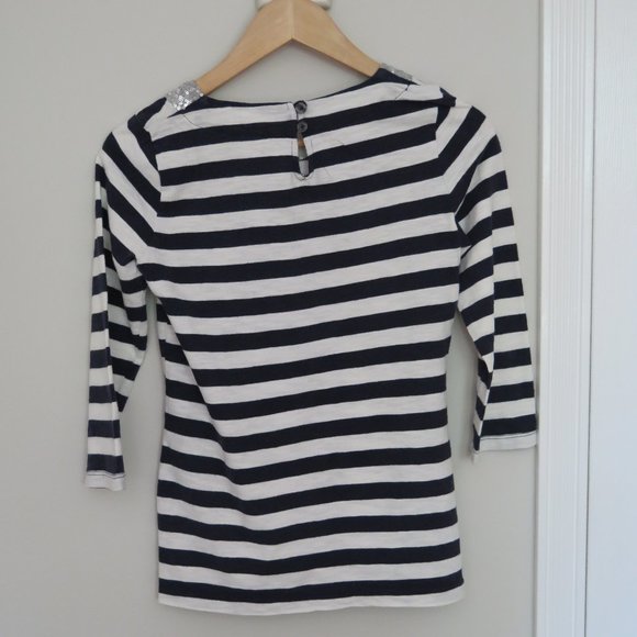 BANANA REPUBLIC - Sequin neck stripe top - Picture 7 of 8